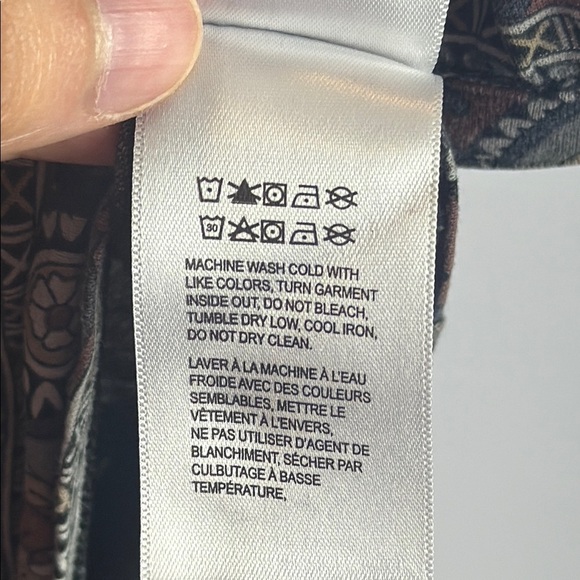 Lucky Brand Floral Black Brown and Gray 3/4 Sleeve Blouse Size 2X - Picture 11 of 13